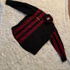 Wrangler, Yellow writing down the sleeve, button down vintage shirt